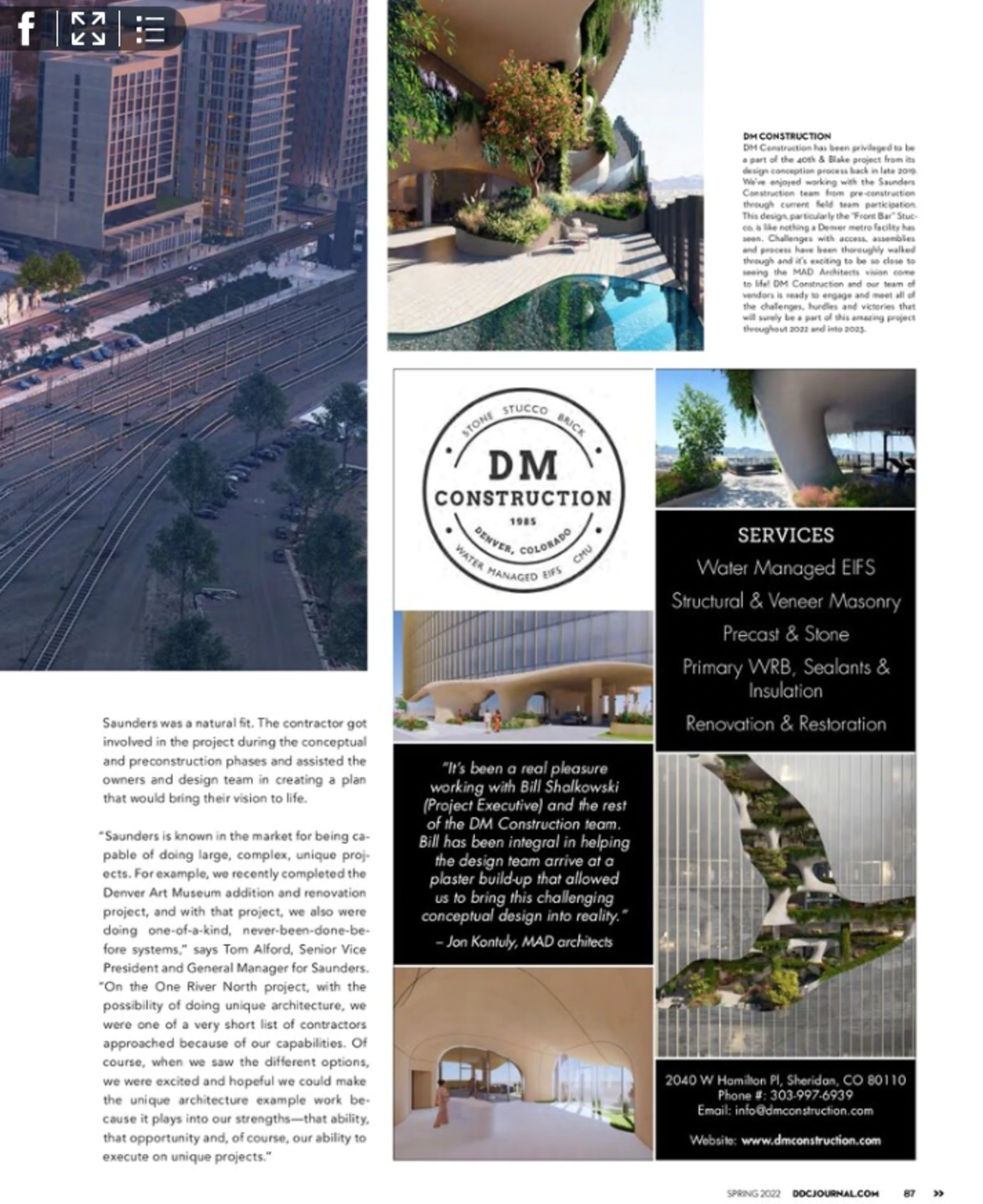 One River North's article in DDC Journal's Spring 2022 Issue