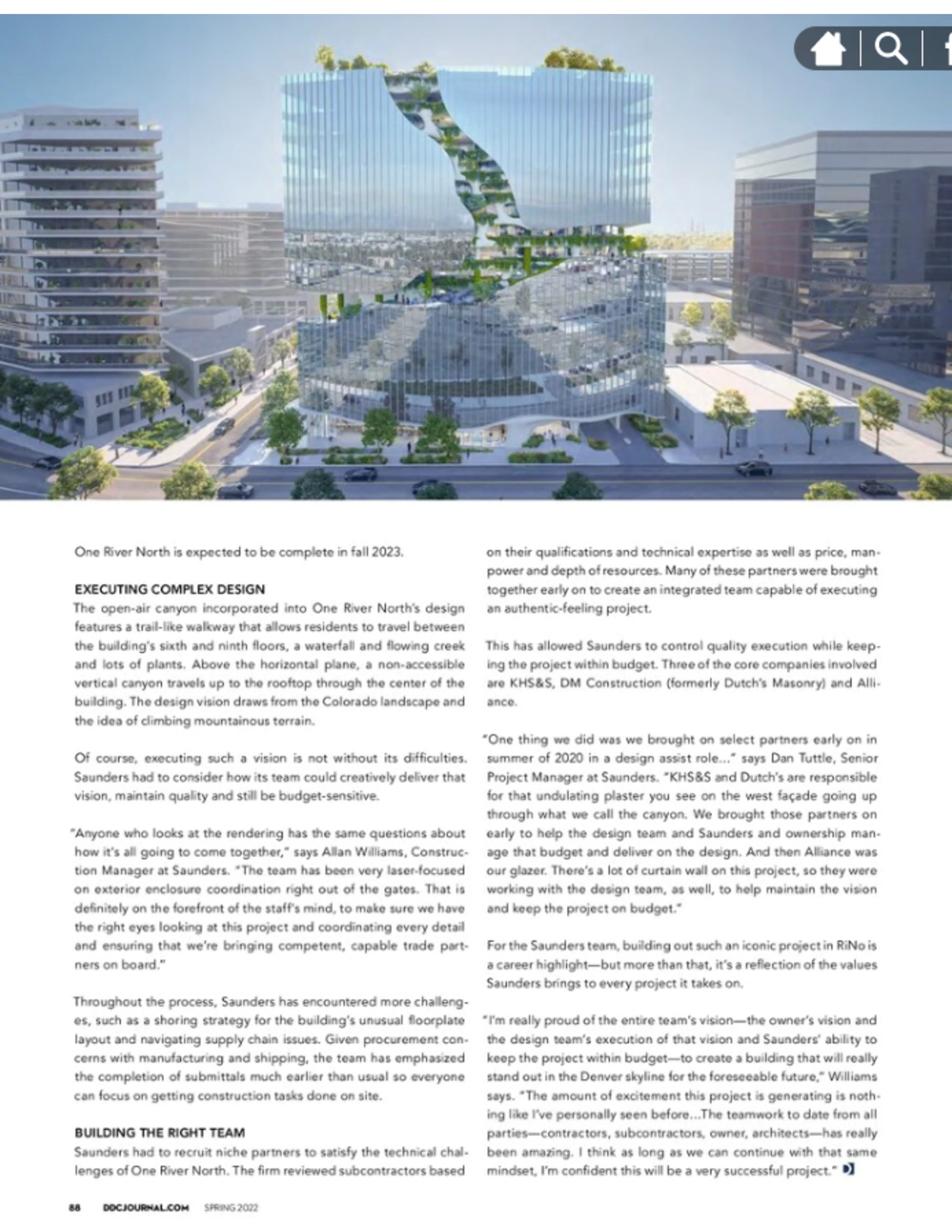 One River North's article in DDC Journal's Spring 2022 Issue